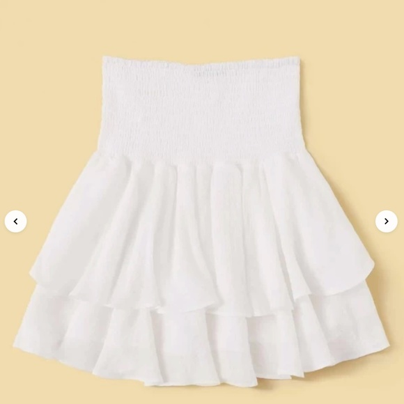 Shein White Ruffle Tiered Skirt, Size Small (4) - Picture 4 of 4
